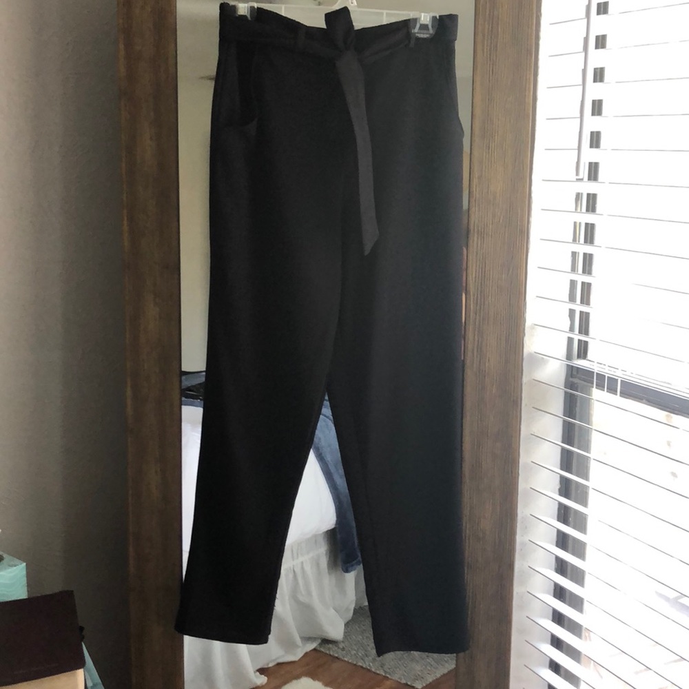 Black high rise pants